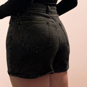 Women's Black Medium Length Jean Shorts